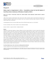 Pdf Status Report On Hypertension In Africa Consultative Review For The 6th Session Of The African Union Conference Of Ministers Of Health On Ncd S