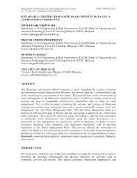 Developing countries are moving towards better construction waste management; Pdf Construction Waste Management In Malaysia A Contractor S Perspective Rory Padfield Dr Effie Papargyropoulou And Anis Adila Abdullah Academia Edu