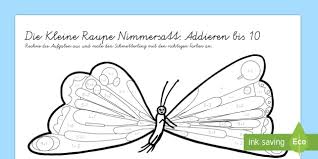 Provide each group of students eight caterpillars of various sizes (make out of construction paper) an 8 index. Die Kleine Raupe Nimmersatt Addieren Bis 10 Arbeitsblatt