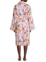 Shop Versace Neutral Tresor De La Mer Print Robe