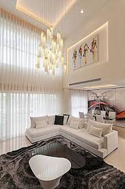A modern fireplace always add a huge difference to a space just like this living room. Contemporary Modern High Ceiling Living Room Decoomo