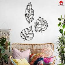 Animula Three Leaves Metal Wall Art Tropical Wall Decor Metal Wall Art Metal Wall Decor