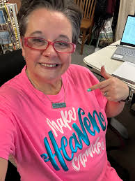 Let's “Make Heaven Crowded” y'all! One of my favorite shirts in the store  currently. Love the bright pink shirt & that pop of my favorite  color-puffed Turquoise! Only $34 at 4 Tons