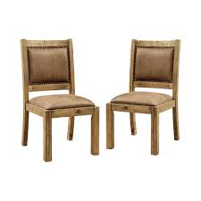 Every panel of the dining chair tells its own story, emphasized by kaleidoscopic color variations and natural markings on the surface. Set Of 2 Shelia Padded Leatherette Side Dining Chairs Dark Brown Homes Inside Out Target