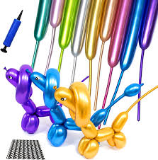 In fact, many balloon animals, including deer and giraffes, are variations of the dog balloon. Buy Metallic 260 Balloons Long Balloons For Balloon Animals Chrome Twist Balloons Skinny Thin Kits With Pump For Twisting Animals Flower Birthday Wedding Party Decorations 100pcs Online In Turkey B08l6qg6q3