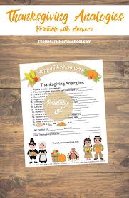 Printable Thanksgiving Analogies With Answers Logic For Kids The Natural Homeschool Thanksgiving Activities For Kids Printable Activities For Kids Thanksgiving Fun