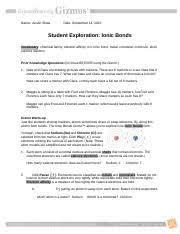 Student exploration ionic bonds worksheet answers | free. Full Download Gizmo Answer Key Student Exploration Ionic Bonds Free Epub Online