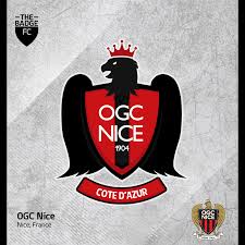 Football professional logo in flat style, soccer ball and shield with stars. Ogc Nice Badge Redesign Concept