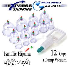12 Cups With Pump Vacuum Cupping Islamic Hijama Nabawi