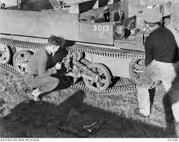 Launceston Australia 1943 05 04 Members Of The Specialists Group Of 12th Australian Infantry Training Battalion Greasing Infantry Battalion Monster Trucks