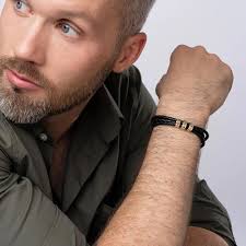 Amazon.com: MyNameNecklace Personalized Navigator Braided Leather Bracelet  for Him, Men