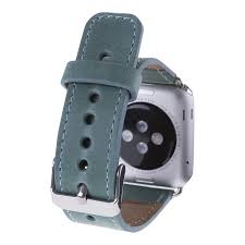 Sea Green Genuine Leather Strap For Applewatch Style Leatherjacket