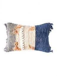 Bohemian Pillow Blue Boho Pillow Lumbar Pillow Woven Pillow Boho Throw Pillow Boho Lumbar Pillow Briza Boho Throw Pillows Bohemian Pillows Throw Pillows