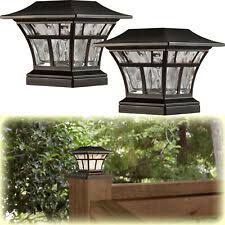 Post caps trim rings at menards 2. Hampton Bay Solar Bronze Outdoor Led Square Round Deck Post Light 2 Pack For Sale Online Ebay