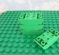 Duplo Lot 4 Sloped Curved Inverted Double Brick Round 2X4 2X2 98224 GREEN  GRASS | eBay