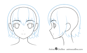Use curved lines rather than angled ones if for a female character, draw an arched line underneath your guide that goes toward the side of your character's head. How To Draw An Anime Girl S Head And Face Animeoutline