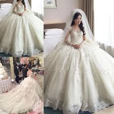 Dresswe Com Supplies Long Sleeves Appliques Ball Gown Wedding Dress Wedding Dresses Long Sleeve Ball Gown Wedding Dress Wedding Dress Train Ball Gowns Wedding