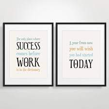Office Decor Typography Posters Inspirational Quote Art Motivational Print Set Of 2 Office Prints Work Office Decor Office Wall Art