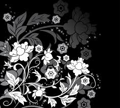 Black And White Floral Pattern Wallpaper Pin By Sadie Bendewald On While Ink Flowers Black Background Black Background Wallpaper Black And White Flowers