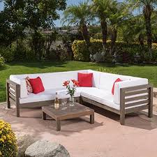 Ravello Outdoor Patio Furniture 4 Piece Wooden Sectional Https Www Amazon Com Dp B01m0o9q4i Ref Patio Sectional Outdoor Sectional Outdoor Sectional Sofa