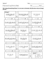 Long division of polynomials how to divide a cubic polynomial by a linear factor using long division? Polynomial Long Division Maze By Hannah Bone Teachers Pay Teachers