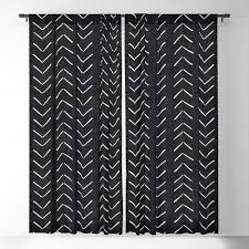 Black And White Blackout Curtains Mudcloth Big Arrows In Black And White Blackout Window Curtains By Beckybailey1 White Blackout Curtains Cream Blackout Curtains Blackout Curtains