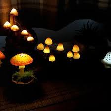 Mushrooms Night Light Mashroom Lamp Polymer Clay Fungi Moss And Succulent Fairy Decor Led Stuffed Mushrooms Mushroom Lights Mushroom Lamp