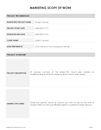 Free Marketing Scope of Work Template - WordLayouts