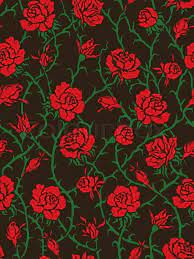 Black silhouette outline rose, isolated on white. Black Roses Seamless Pattern Stock Vector Colourbox