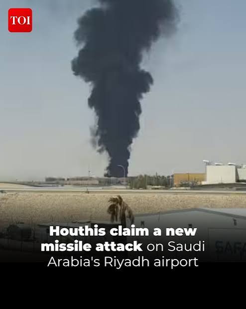 Iran-backed Houthis in Yemen claim a new missile attack against King Khalid airport in the Saudi capital, reports AP. A witness said outgoing flights at Riyadh airport were halted and passengers were
