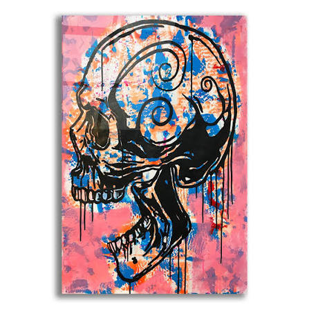 Epic Art 'Screaming Skull 1' by Dean Russo Studios, Acrylic Glass Wall Art  - 12x16