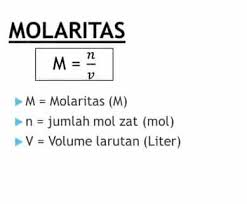 Rumus Molaritas Molalitas Jumlah Mol Normalitas Dan Fraksi Mol