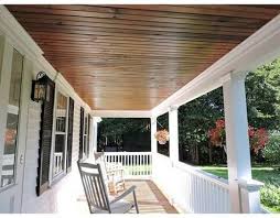White House And Porch With Wood Ceiling Porch Ceiling Porch Wood Backyard Porch