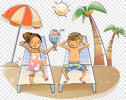 In summer, the weather is hot and people like to cool down by going for a swim at the beach. Drawing Graphy Summer Season Beach Child Png Pngegg