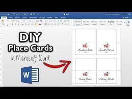 With word's place card templates and name card. How To Make Place Cards In Microsoft Word Diy Table Cards With Template Youtube Diy Table Cards Place Card Template Diy Place Cards