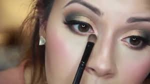 green gold smokey eye makeup tutorial