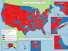 Congress senators and representative using a map. U S Congressional Districts By Affiliation 1999 2016 Political Map Map Districts