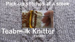 Learn how to pick up the stitches on a glove or mitten to knit a neat join around the thumb. Pick Up Stitches At A Steek T202003 Teabreak Knitter