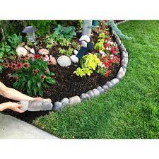 Landecor Edgestone 4 In X 12 In X 3 In Multi Colored Concrete Overlapping River Rock Edging 308460 Rock Edging River Rock Edging Front Yard Garden Design