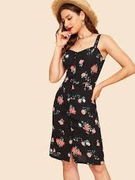 Button Through Floral Cami Dress Ditsy Floral Dress Bohemian Dress Cami Dress