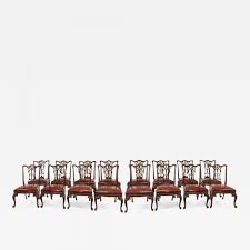 This is a beautiful dining set comprising an antique victorian flame mahogany mahogany dining table, circa. Set Of 16 Victorian Mahogany Dining Chairs In The Chippendale Style