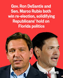Florida Gov. Ron DeSantis and Sen. Marco Rubio, both Republicans, have won  re-election, NBC News projects. https://nbcnews.to/3NPZIJy