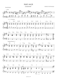 Nehm meine träume für bare münze schwelge in phantasien hab mich in dir gefangen weiß nicht wie mir geschieht wärm mich an deiner stimme leg mich zur ruhe in deinen arm halt mich, nur ein bißchen bis ich schlafen kann. Halt Mich Herbert Gronemeyer Sheet Music For Piano Solo Musescore Com