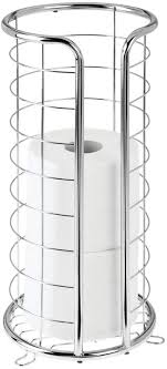Homemaxs toilet paper holder is made using a strong aluminum material that does not destroy and will last you for a long time. Amazon Com Mdesign Decorative Metal Free Standing Toilet Paper Holder Stand With Storage For 3 Rolls Of Toilet Tissue For Bathroom Powder Room Holds Jumbo Rolls Chrome Home Kitchen