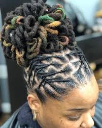 Janai On Instagram Loc Petal Bun Done At Karibbeankinks Natural Hair Salon Text 301 Locs Hairstyles Natural Hair Styles Short Locs Hairstyles
