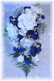 Black And Silver Wedding Bouquet Royal Blue And Black And White Wedding 21pc Wedding Bouquet Royal Blue White Silver Silk Bridal Blue Wedding Flowers Blue Wedding Decorations Bridal Flowers