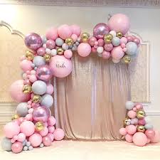Pretty Girl Tone Balloon Garland With Curtain In 2020 Birthday Balloon Decorations Diy Birthday Decorations Balloon Decorations Party