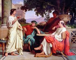 Horace was known in his own time primarily for his odes. Jalabert Horace Virgil And Varius At The House Of Maecenas Art Print