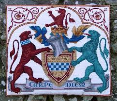 Extremly fine antique verdure french tapestry, hand knotted, circa 19th c, size 5'8' x 8'5. Needlepointus Medieval Coat Of Arms Tapestry Kit Tapestry Kits Mdmcoa