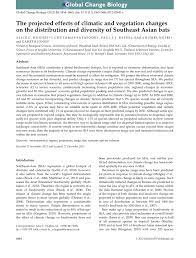 Pdf The Projected Effects Of Climatic And Vegetation Changes On The Distribution And Diversity Of Southeast Asian Bats